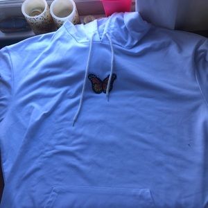 White butterfly hoodie